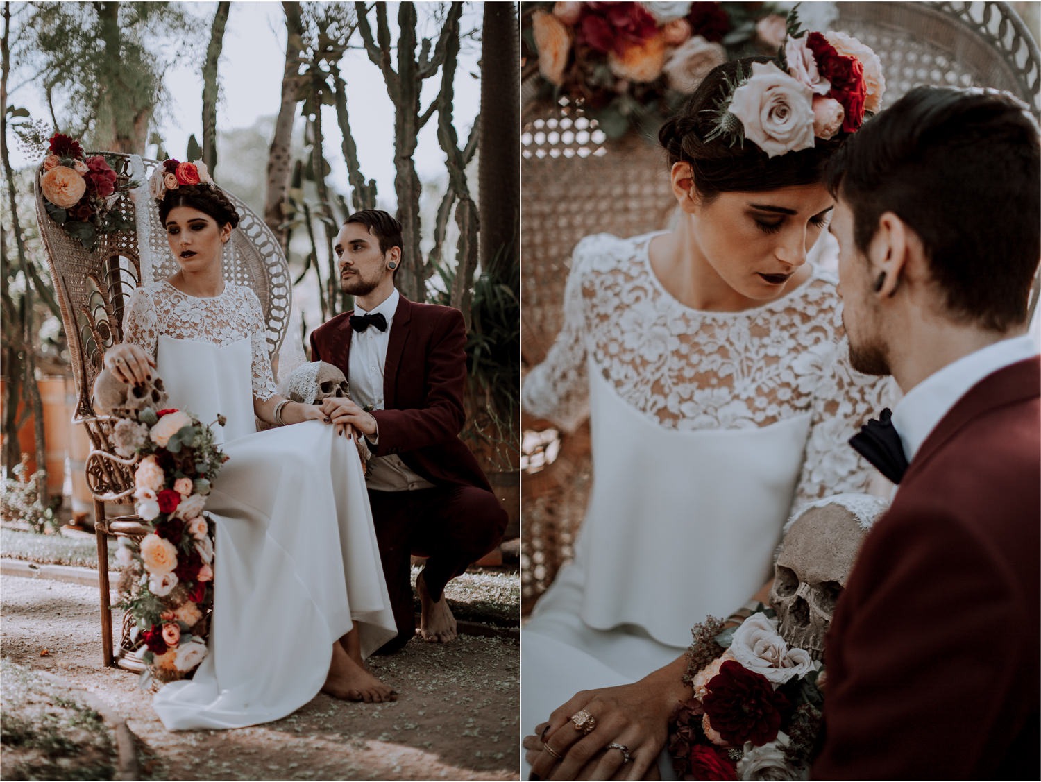 photographe mariage Lyon ,Parc de la tête d'or, Lyon, cactus, portrait, The Black Alchemy, succulantes, photographe Lyon, fauteuil en rotin, frida,